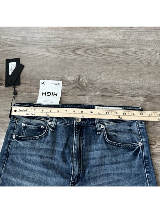 Rag Bone Nina High Rise Cigarette Crop Jean Womens 31 Vallery Wash New - Picture 9 of 16